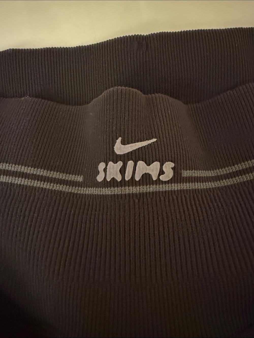 SKIMS black Ribbed Leggings with Light Logo